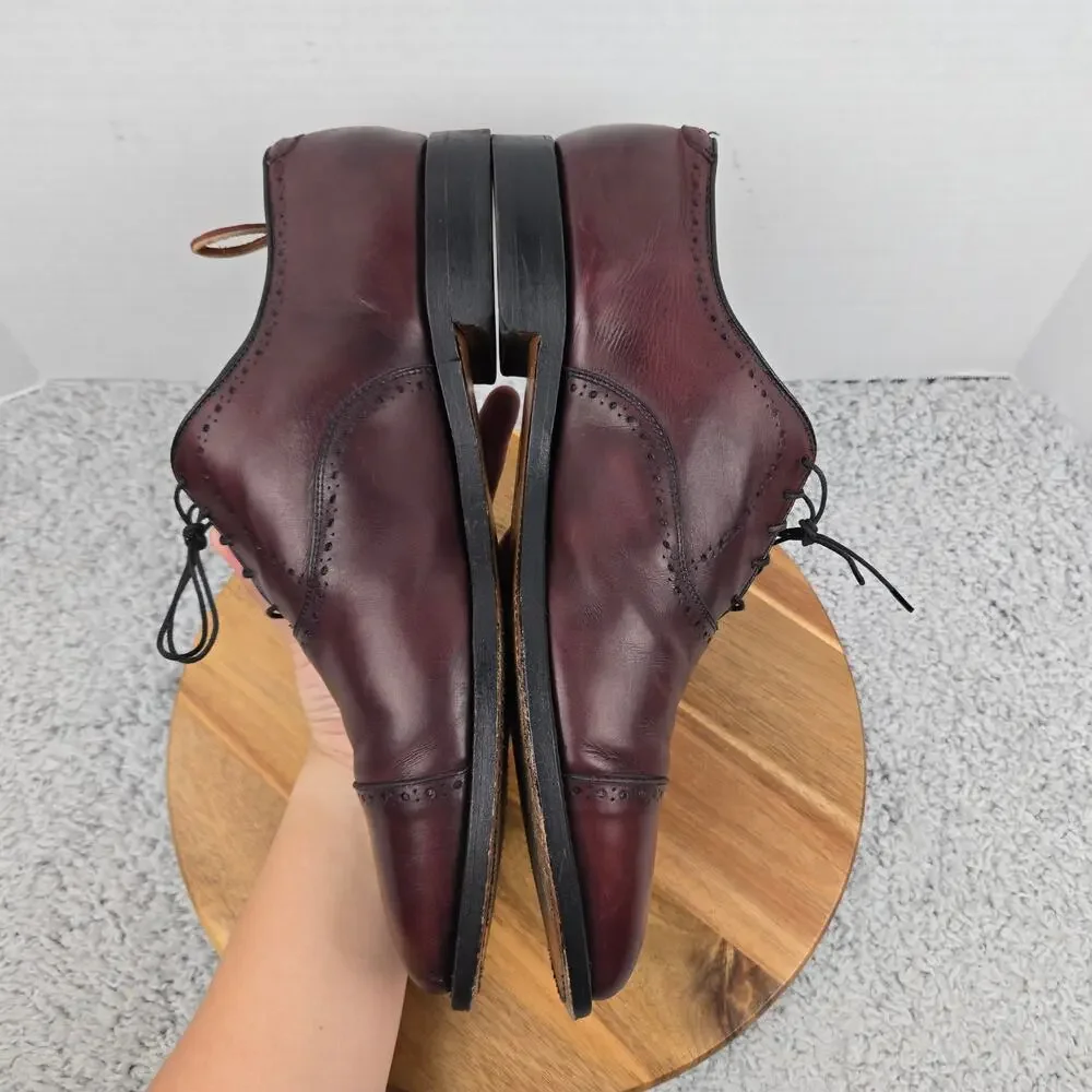 Allen Edmonds Mens 13 3E Wide Hale Oxblood Cap Toe Brogue Oxford Dress Shoe